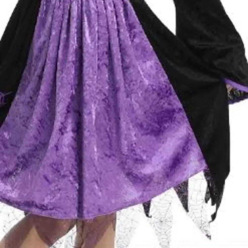 Purple and Black Halloween Witch costume for Girls size large